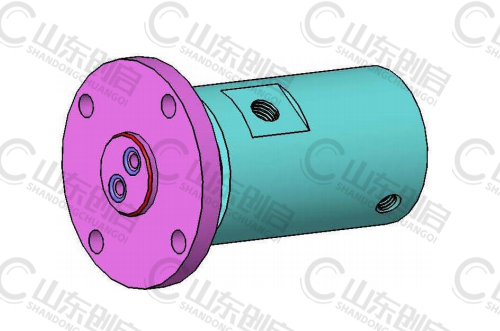 Y2X6型通水兩通路旋轉接頭三維立體圖