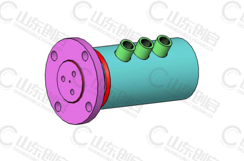 Y3X8A型通水三通路旋轉(zhuǎn)接頭三維立體圖